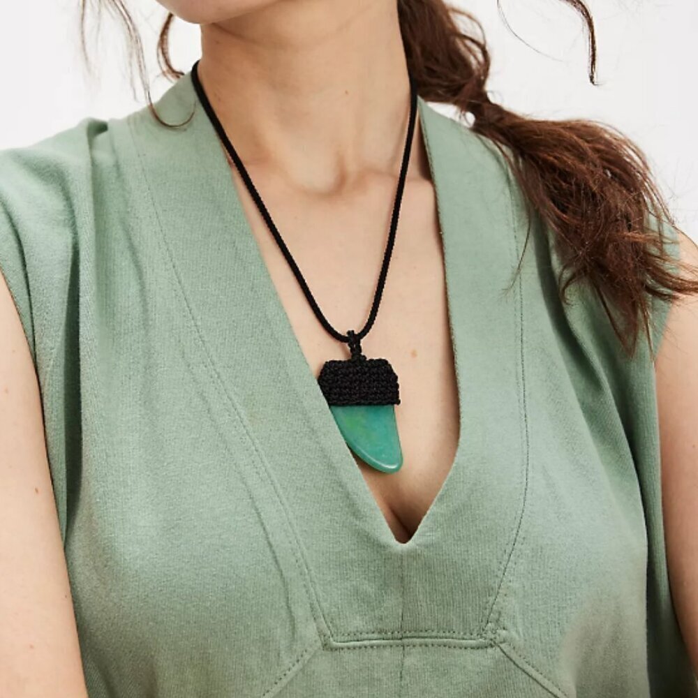 NWT Free People Eleanor Pendant Necklace in Amazonite